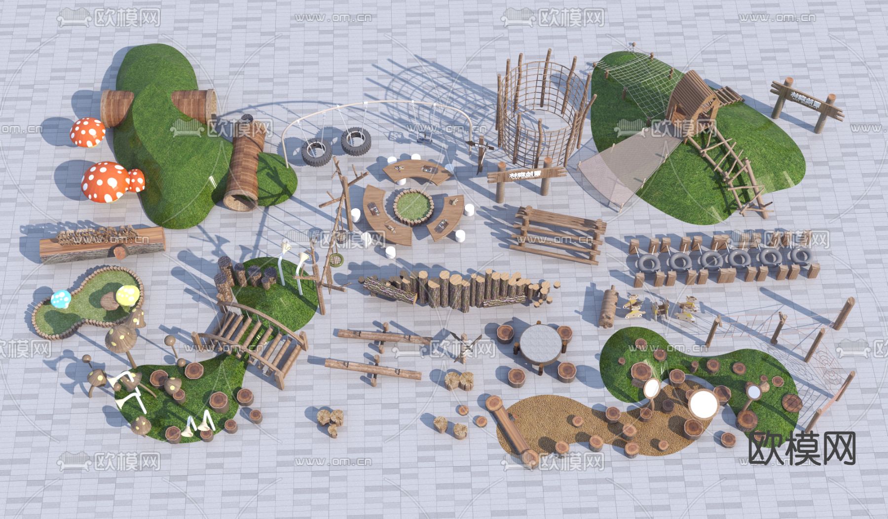 户外扩展器材 游乐设备3d模型下载