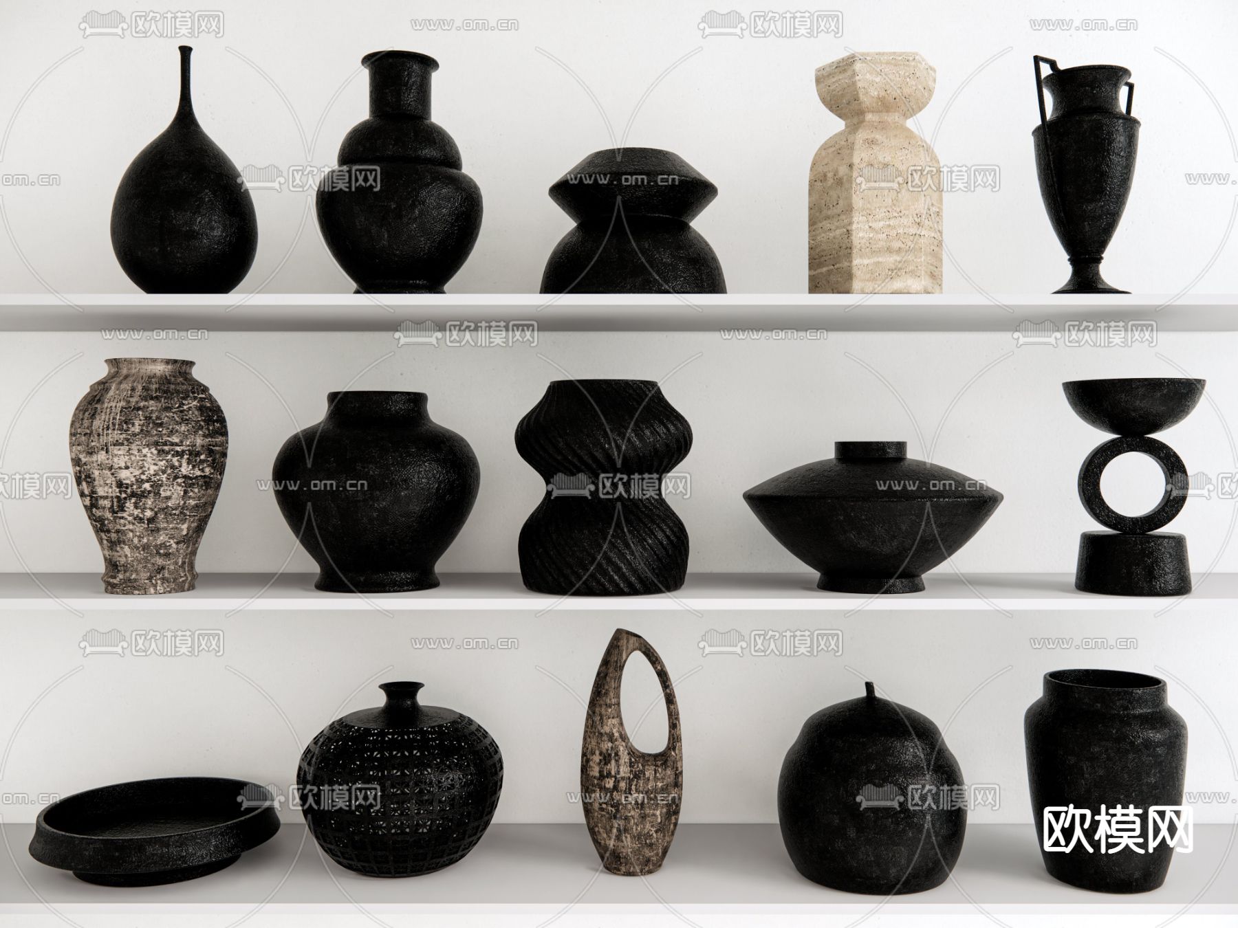 陶瓷 陶器 花瓶 器皿su模型下载（渲染图2）