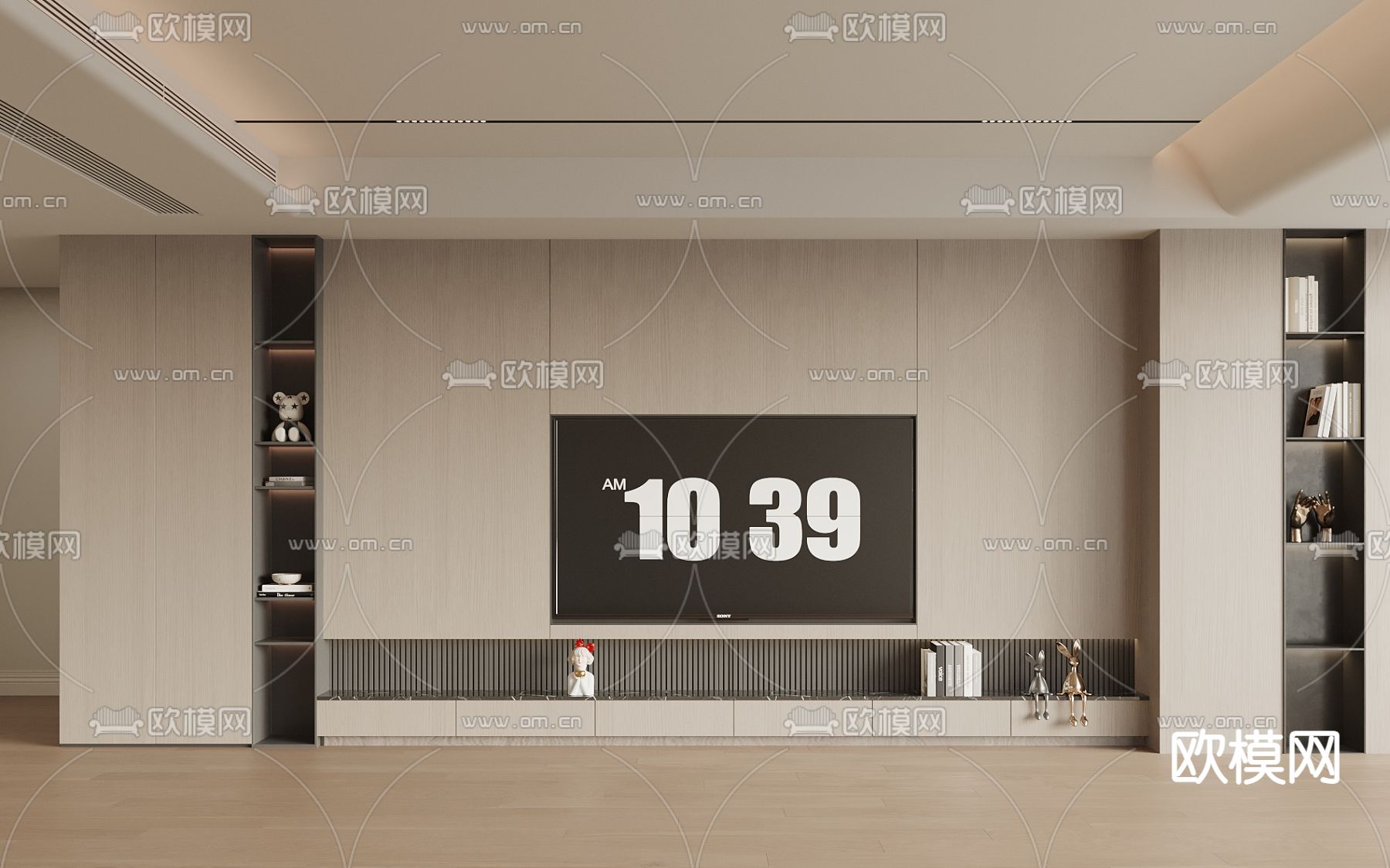 电视背景3d模型下载