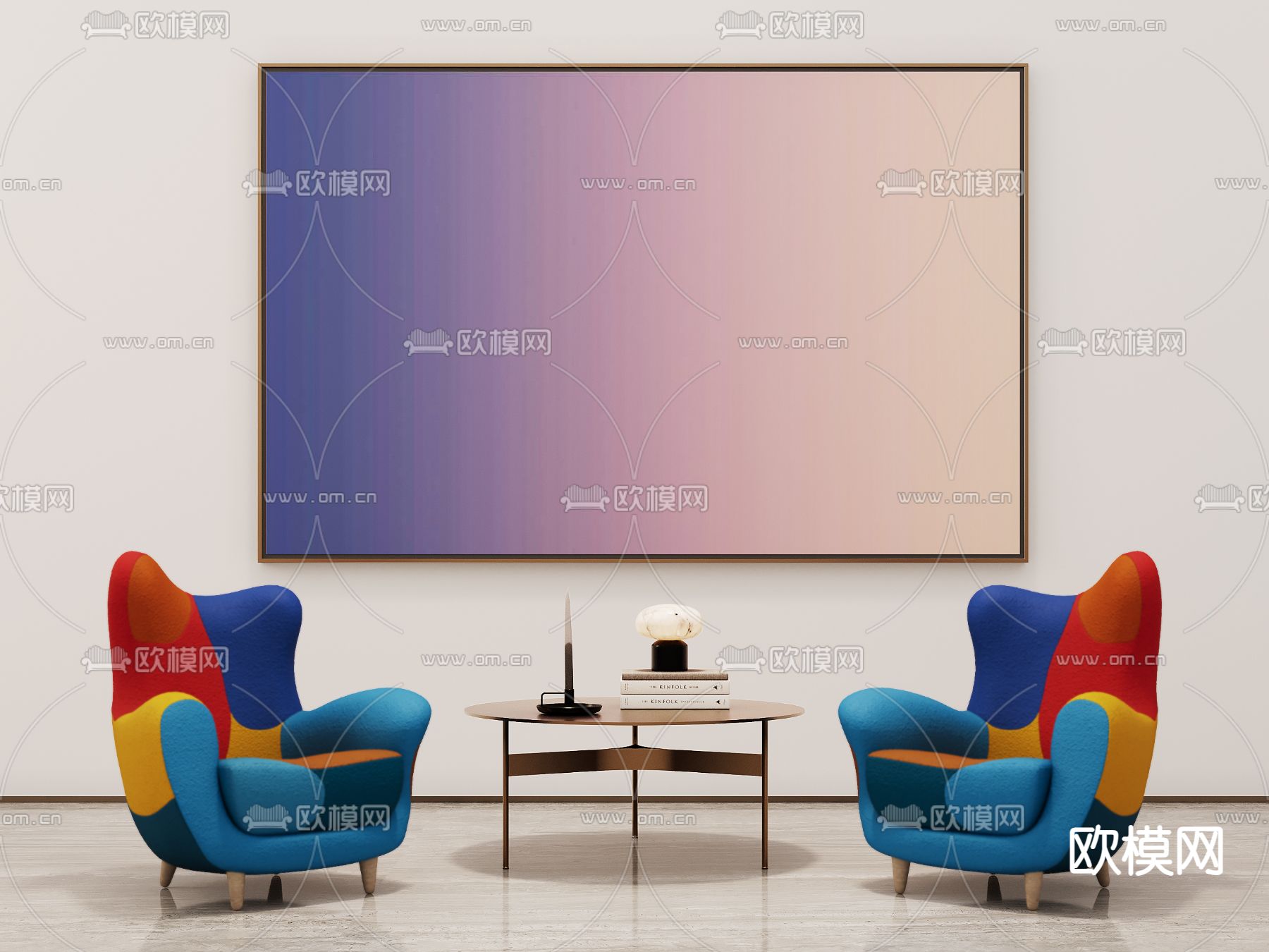 孟菲斯沙发 单人沙发 多巴胺沙发椅3d模型下载