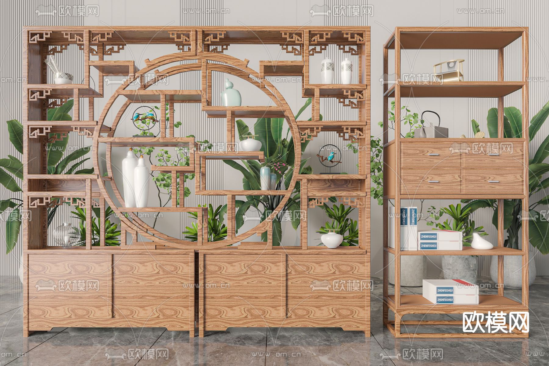 博古架 陈列架3d模型下载