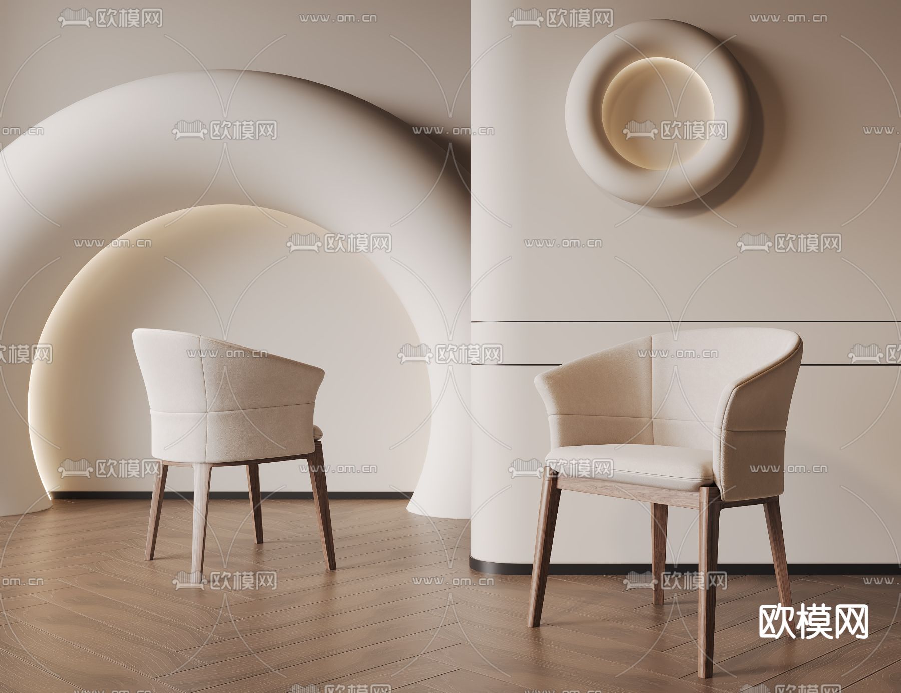 侘寂椅子 餐椅3d模型下载