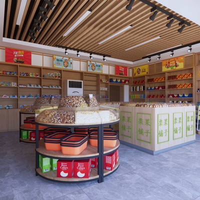  坚果食品店su模型 