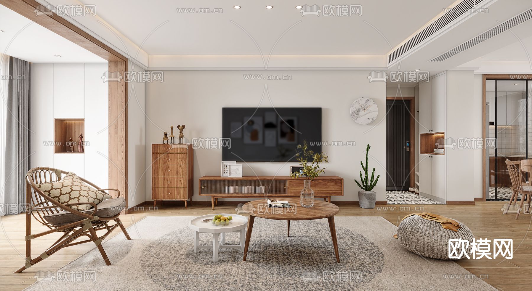 北欧客餐厅3d模型下载（渲染图2）