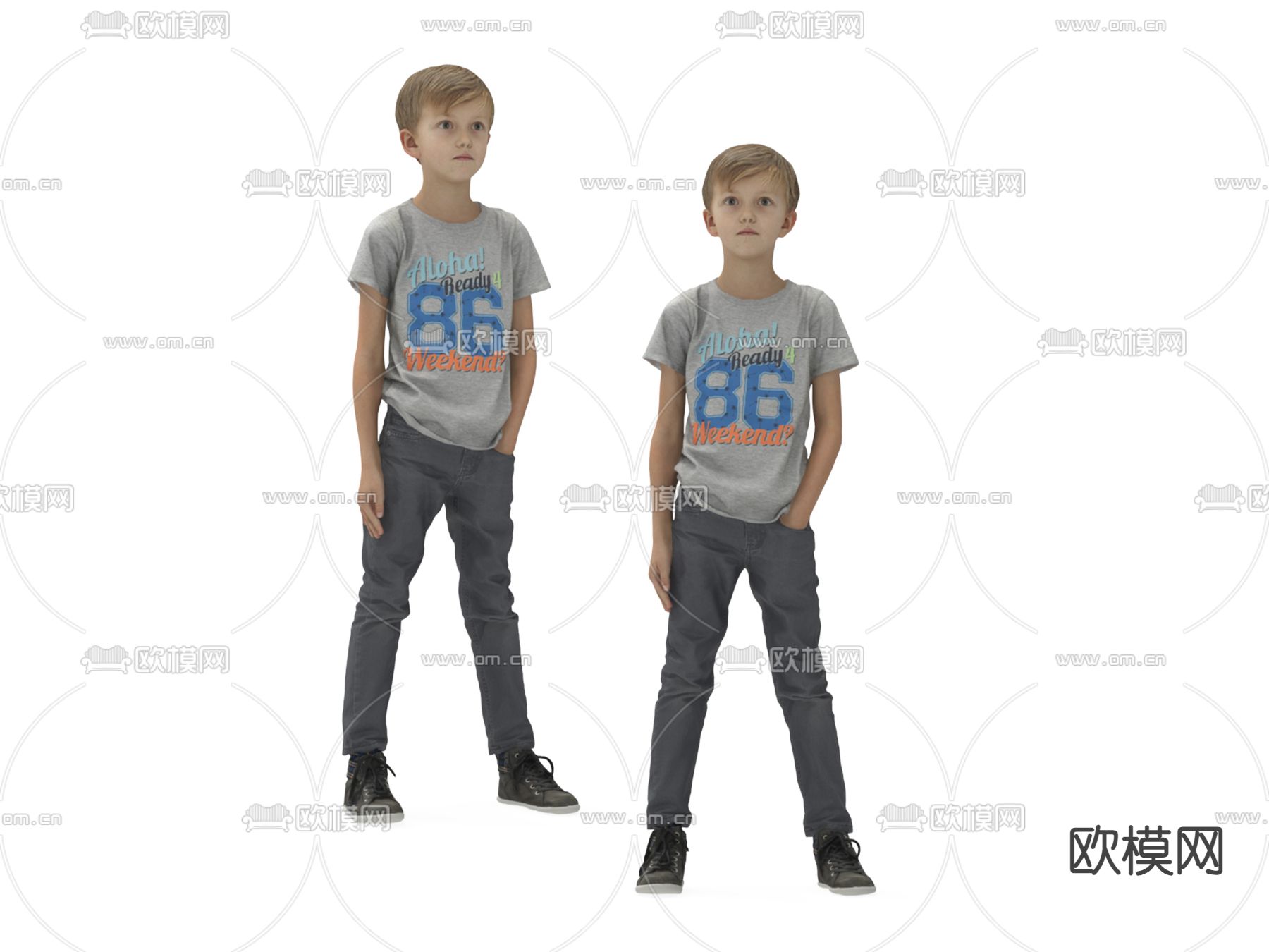 男孩 人物 小孩su模型下载（渲染图1）