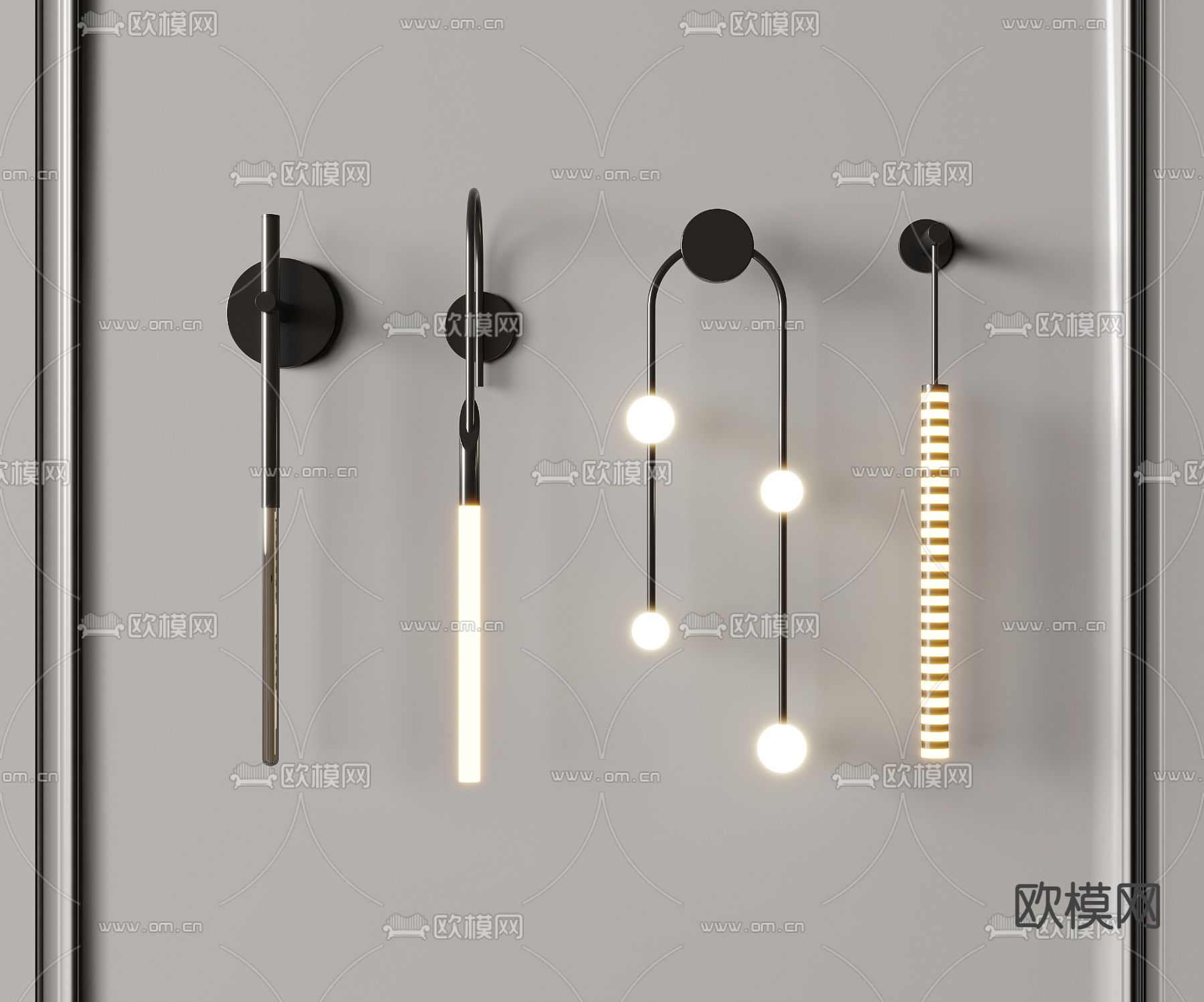 轻奢壁灯 长壁灯3d模型下载