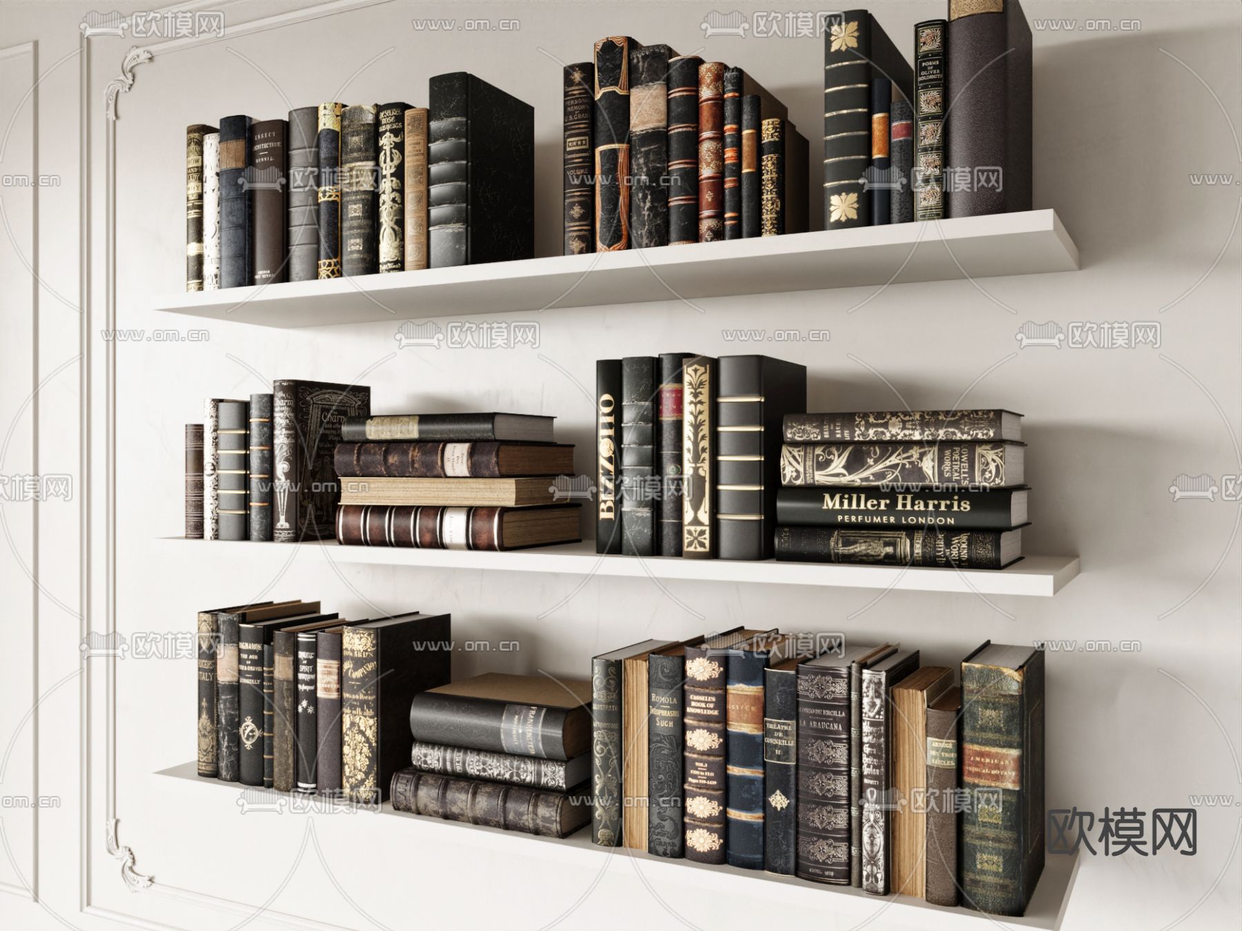 欧式书本 书籍 装饰书su模型下载（渲染图1）
