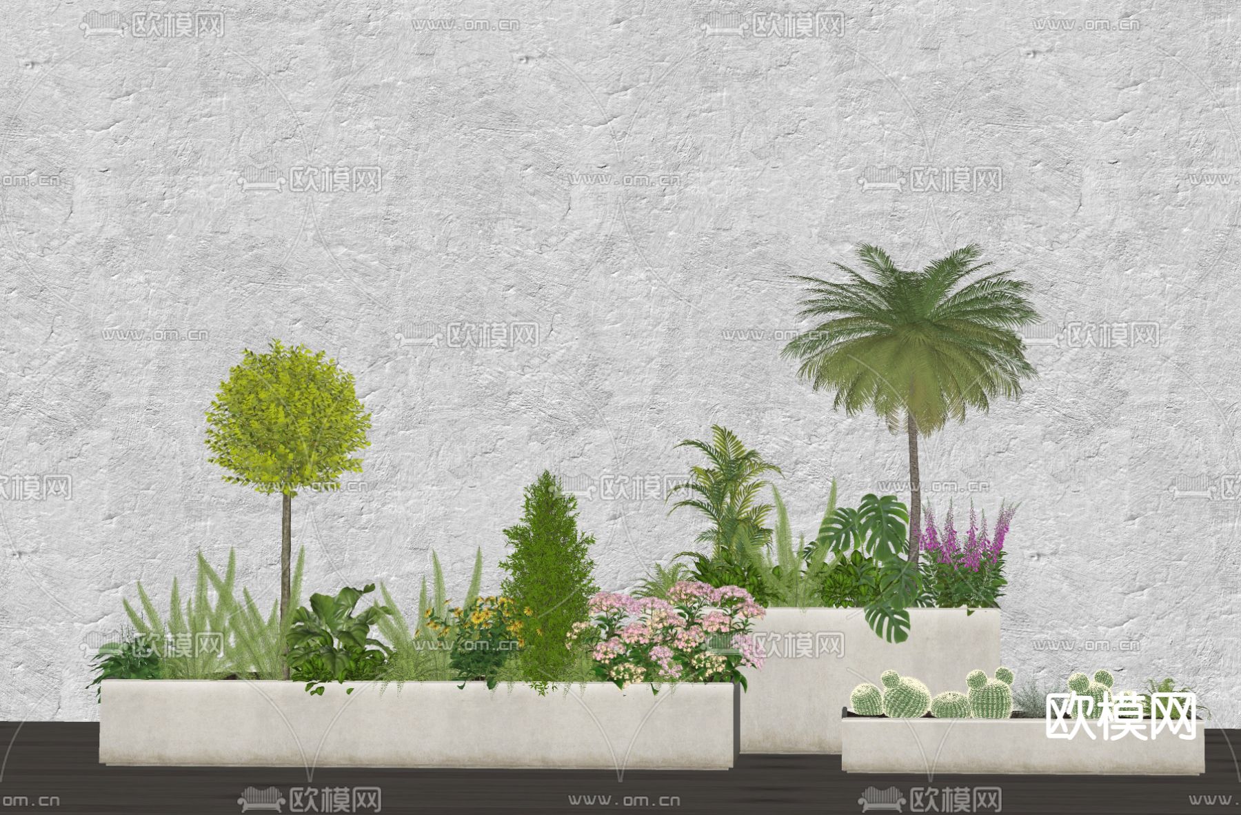 植物花箱 植物堆su模型下载（渲染图1）