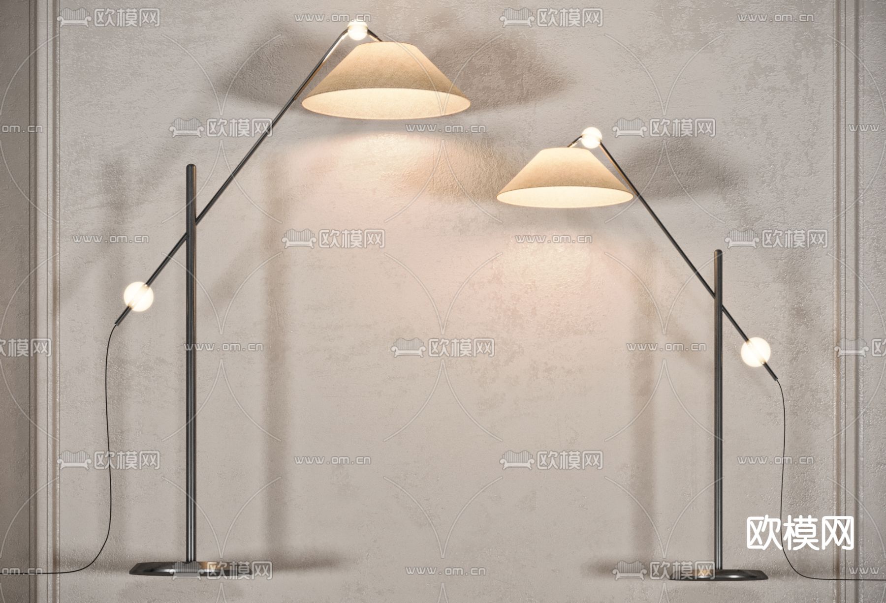 现代落地灯 钓鱼灯3d模型下载