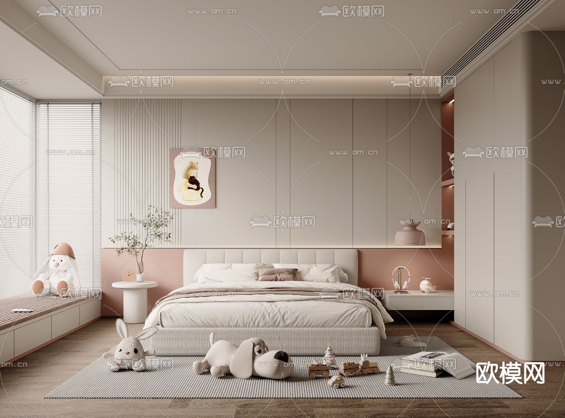 儿童房 小孩房卧室 女孩房3d模型下载