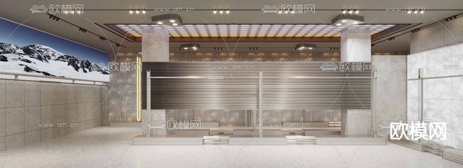 工业风服装店3d模型下载（渲染图2）