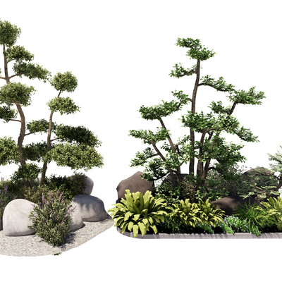  植物堆 造型微地形 小区绿化su模型 