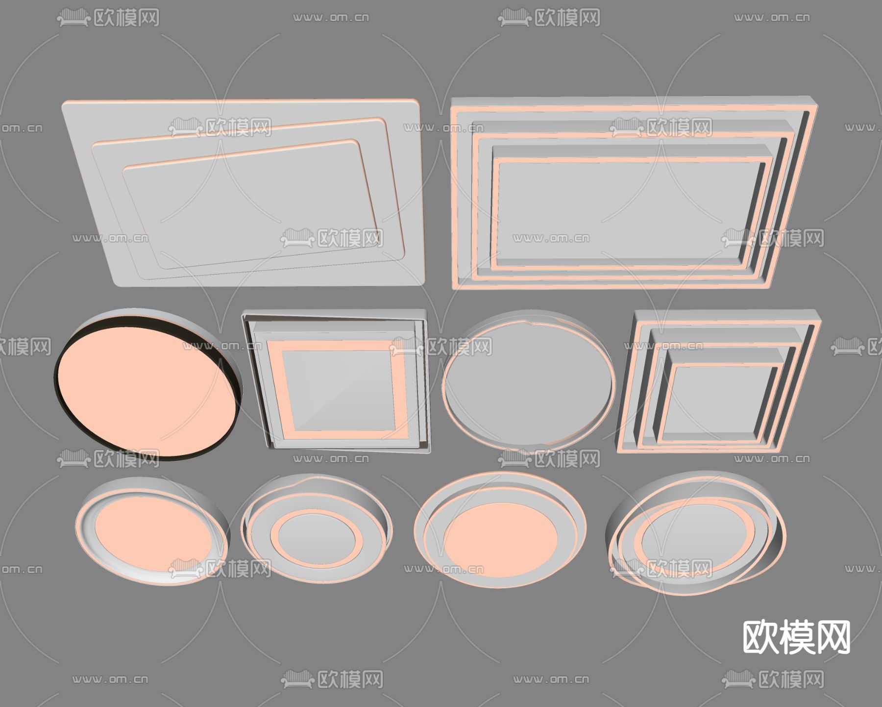 现代吸顶灯 卧室灯su模型下载（渲染图2）