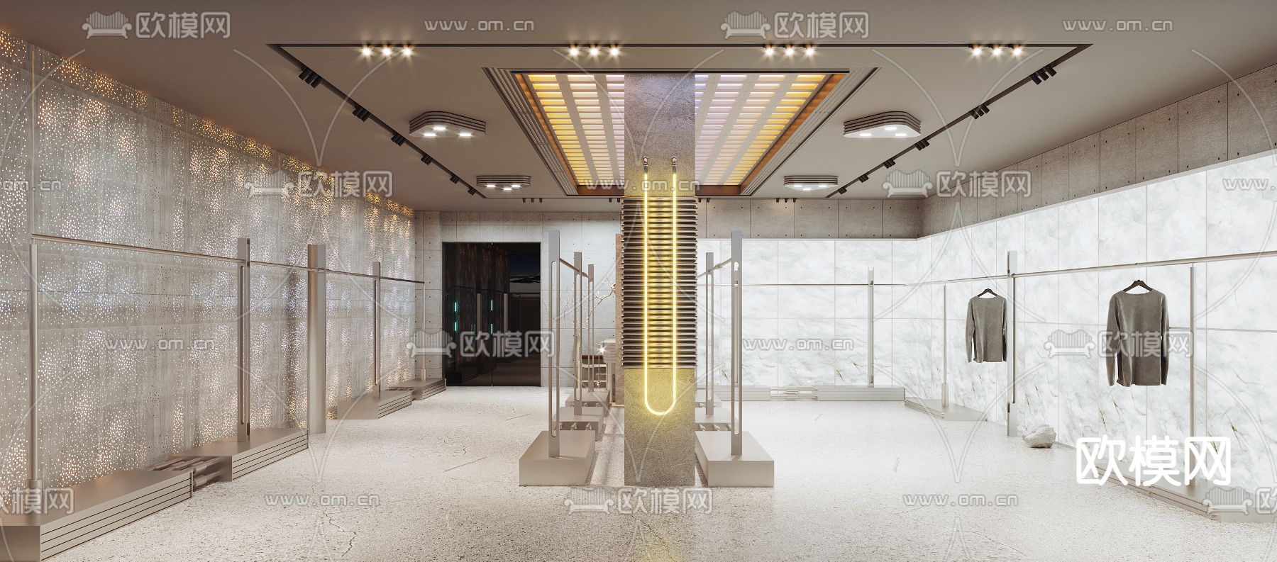 工业风服装店3d模型下载（渲染图1）