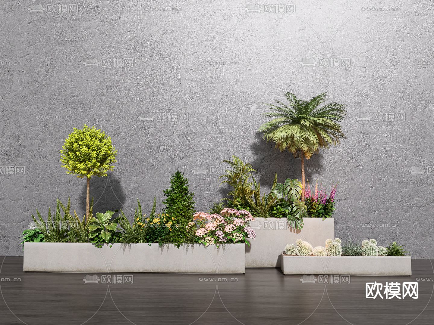 植物花箱 植物堆su模型下载（渲染图2）