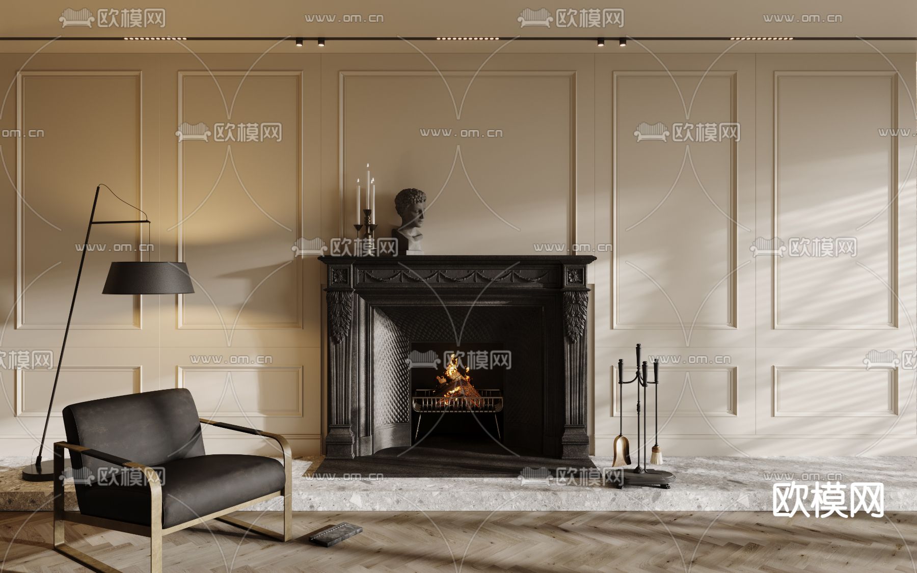 欧式壁炉 火炉3d模型下载