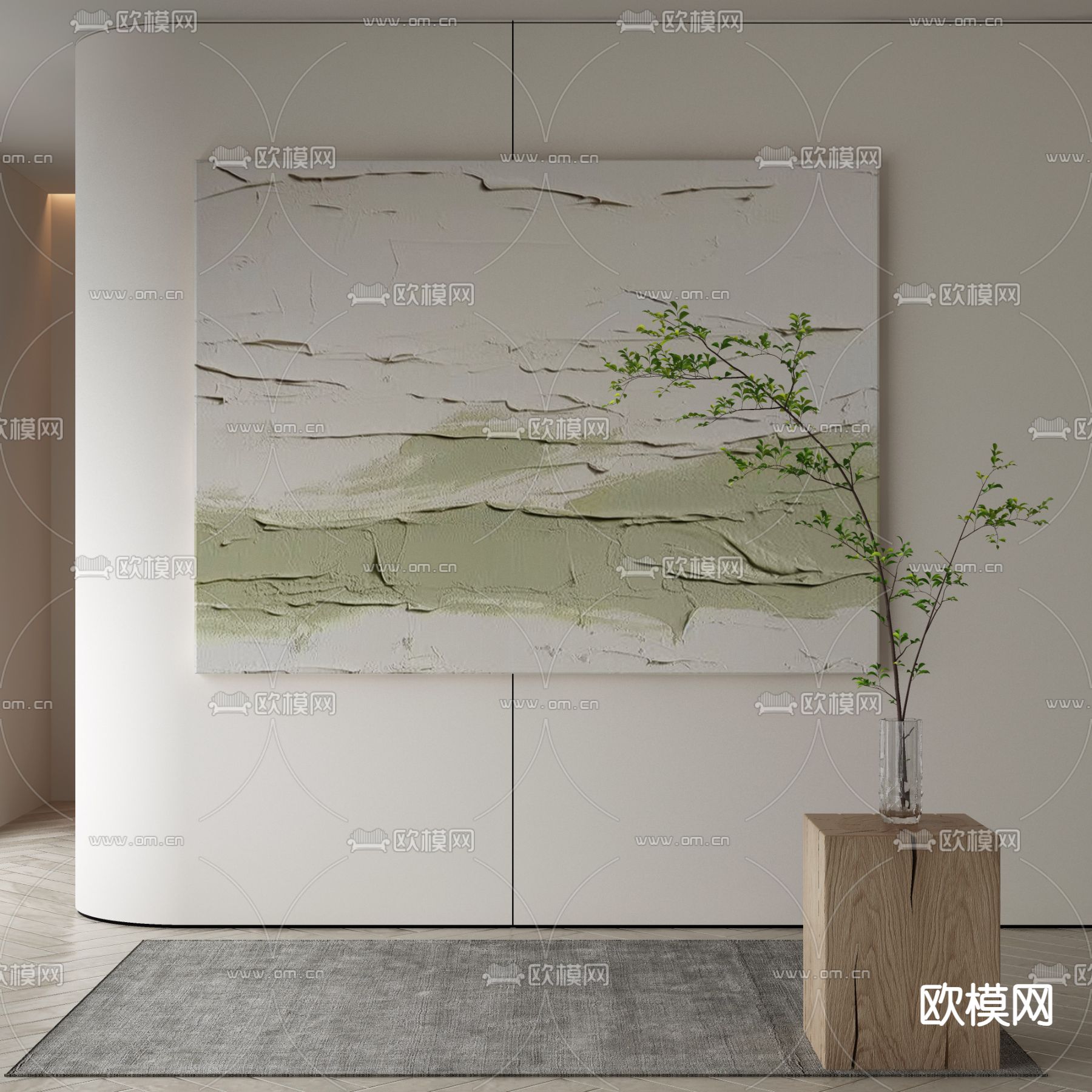 油画 肌理画 装饰画3d模型下载