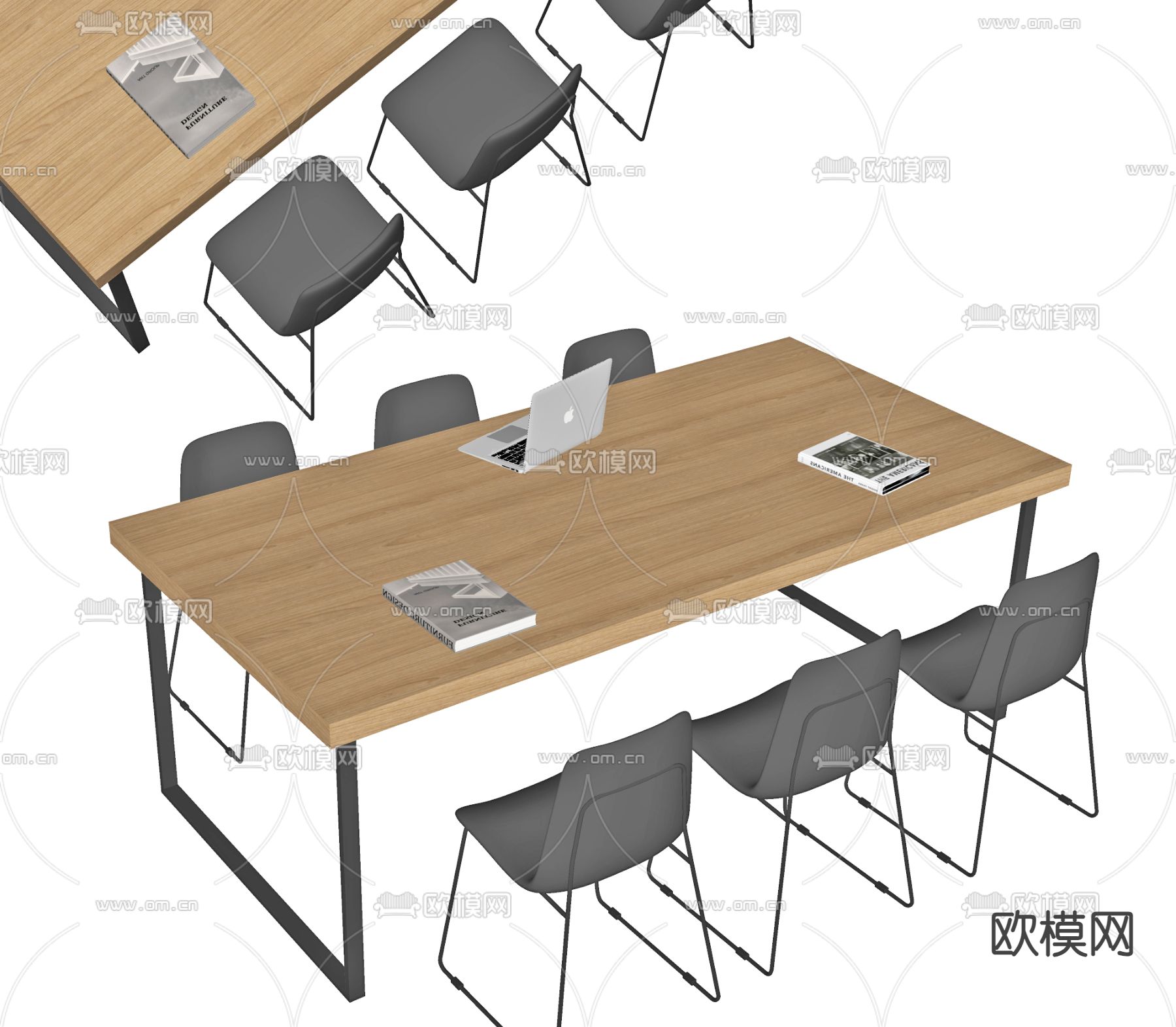 现代办公桌椅su模型下载（渲染图1）