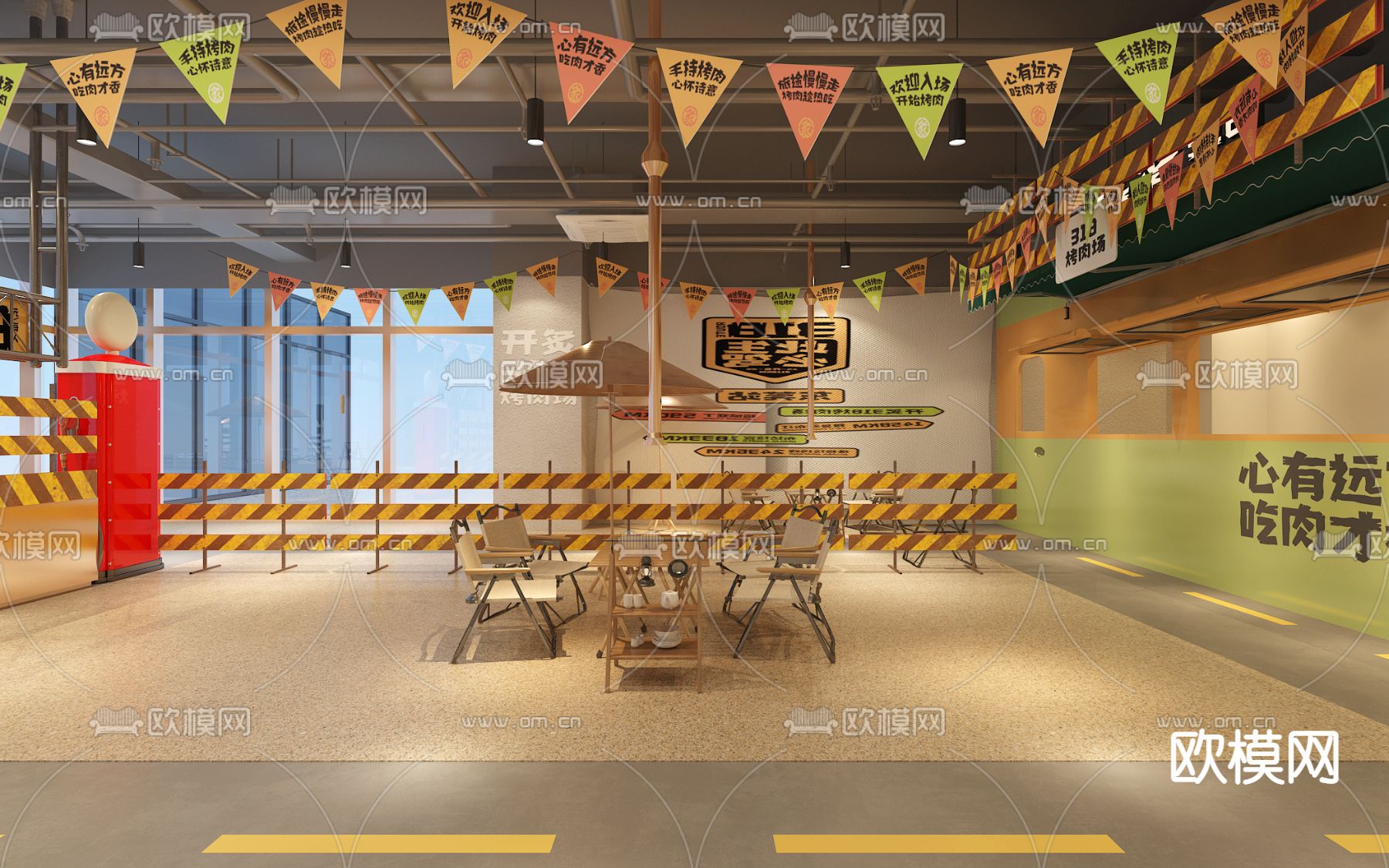 露营餐厅 烧烤店3d模型下载（渲染图3）