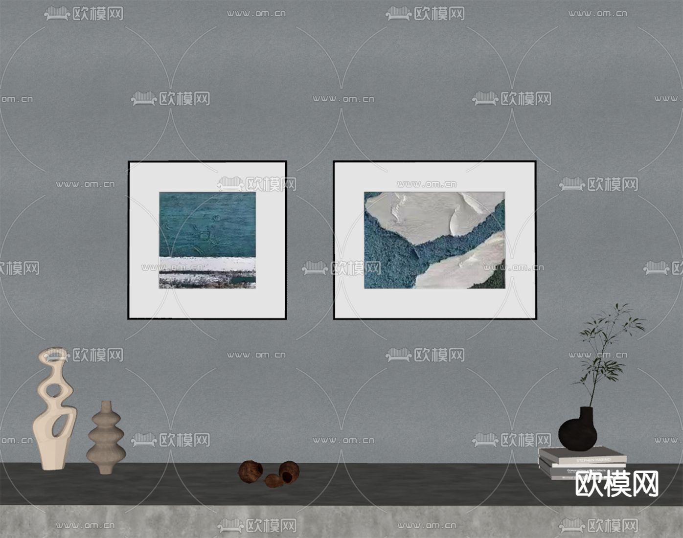 装饰画 肌理画 艺术画su模型下载（渲染图1）