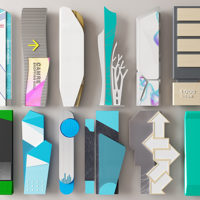  精神堡垒 指示牌 导视牌 标识牌su模型 