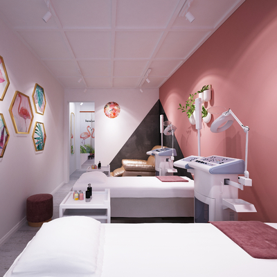  现代美容院su模型 