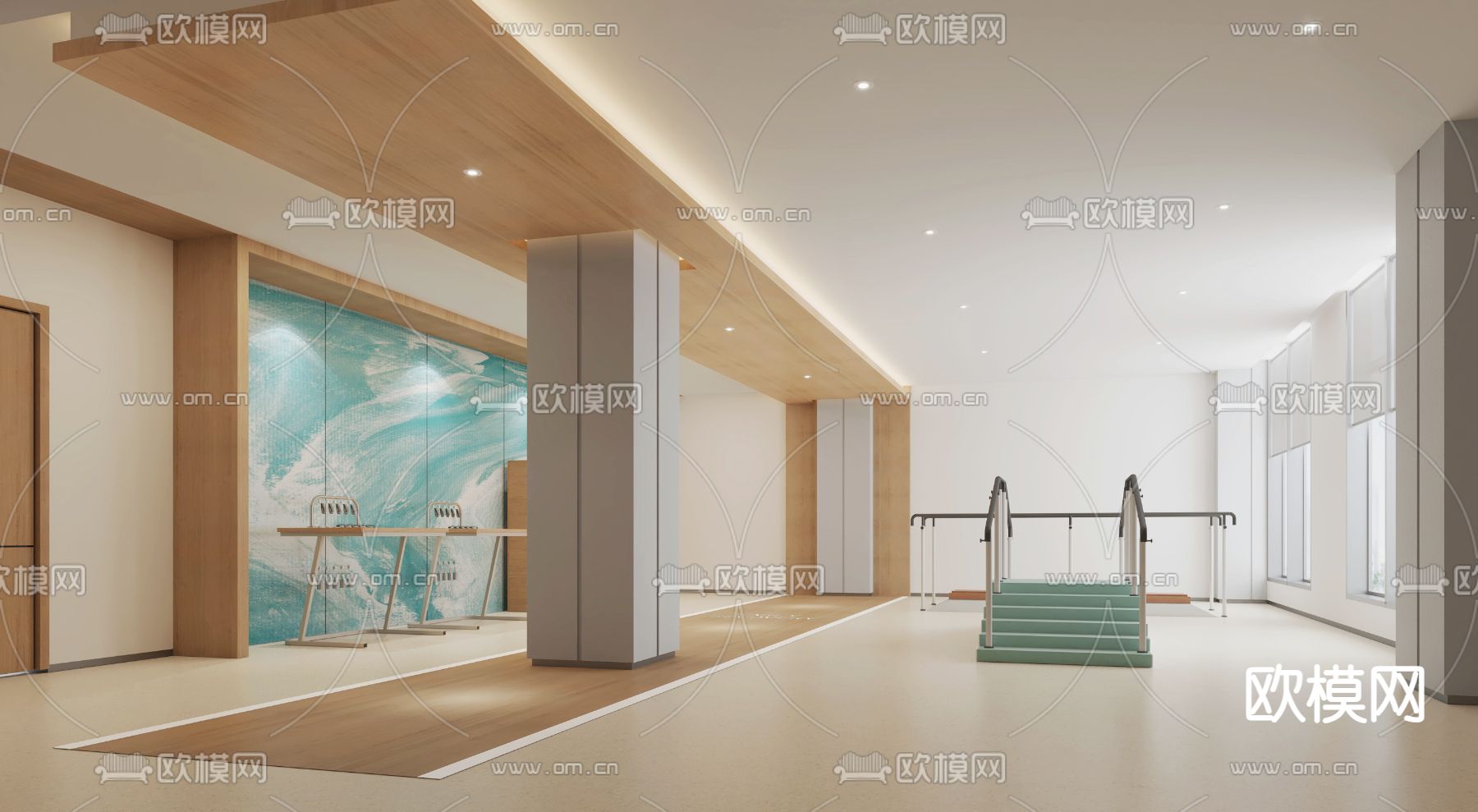 医院 养老康复活动室su模型下载（渲染图2）