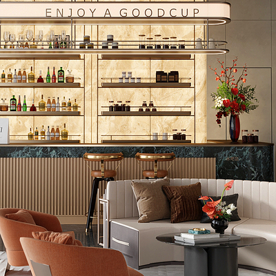 enjoydesign 售楼处水吧区3d模型