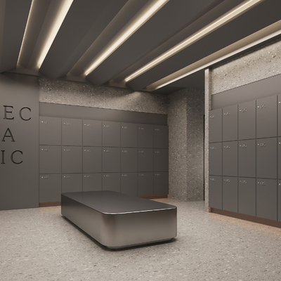  健身房更衣室su模型 