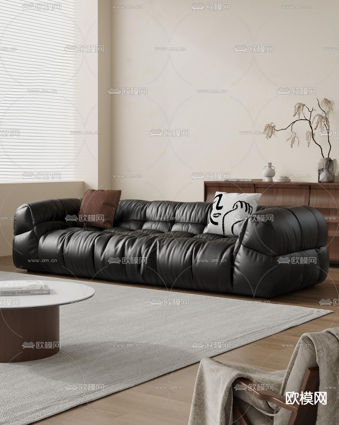 多人沙发su模型下载（渲染图2）
