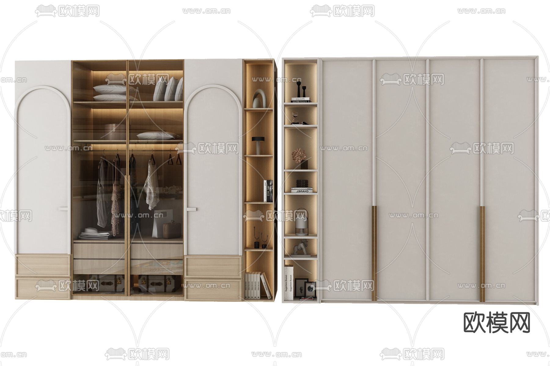 现代衣柜3d模型下载