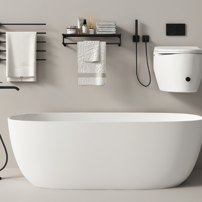  现代浴缸 独立式浴缸 马桶su模型 