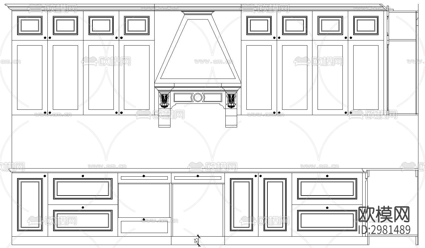 橱柜cad图库下载（渲染图3）
