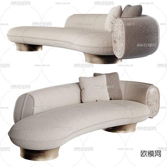 弧形沙发免费3d模型下载