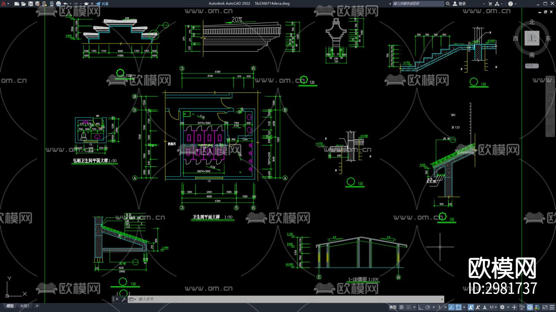火锅店 中餐店 中式建筑 餐厅 中餐厅 饭店 餐饮空间cad施工图下载（渲染图5）