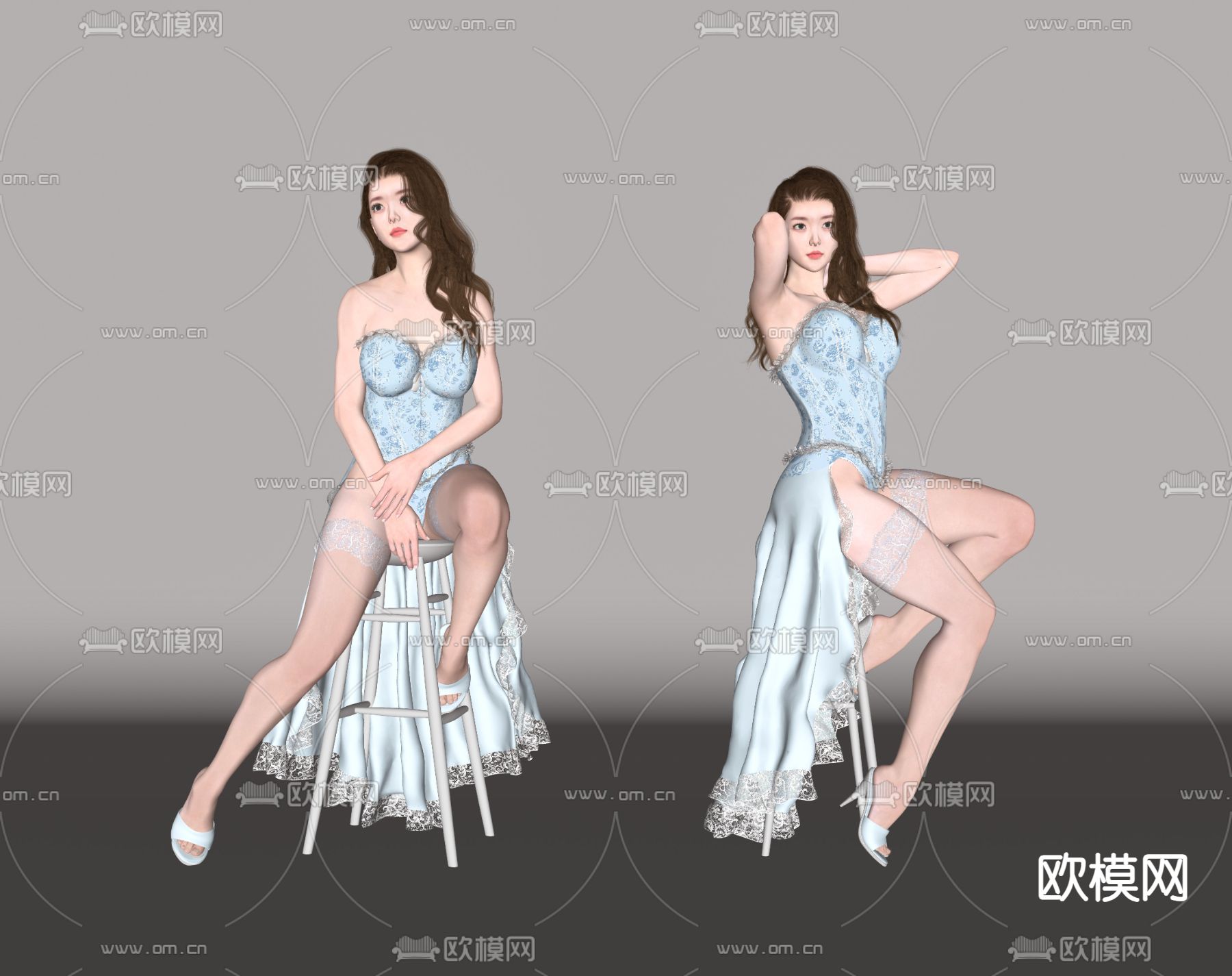 气质美女 人物 女性su模型下载（渲染图2）