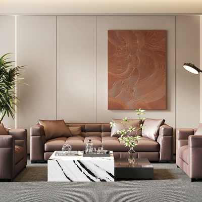  组合沙发 办公沙发 皮沙发su模型 