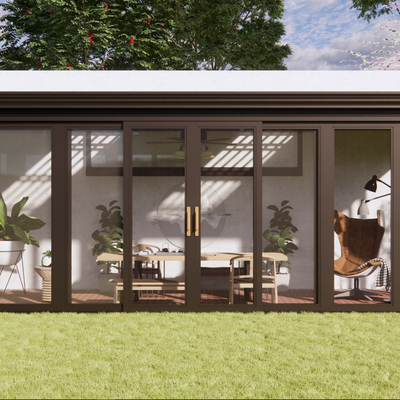  现代阳光房 玻璃房su模型 