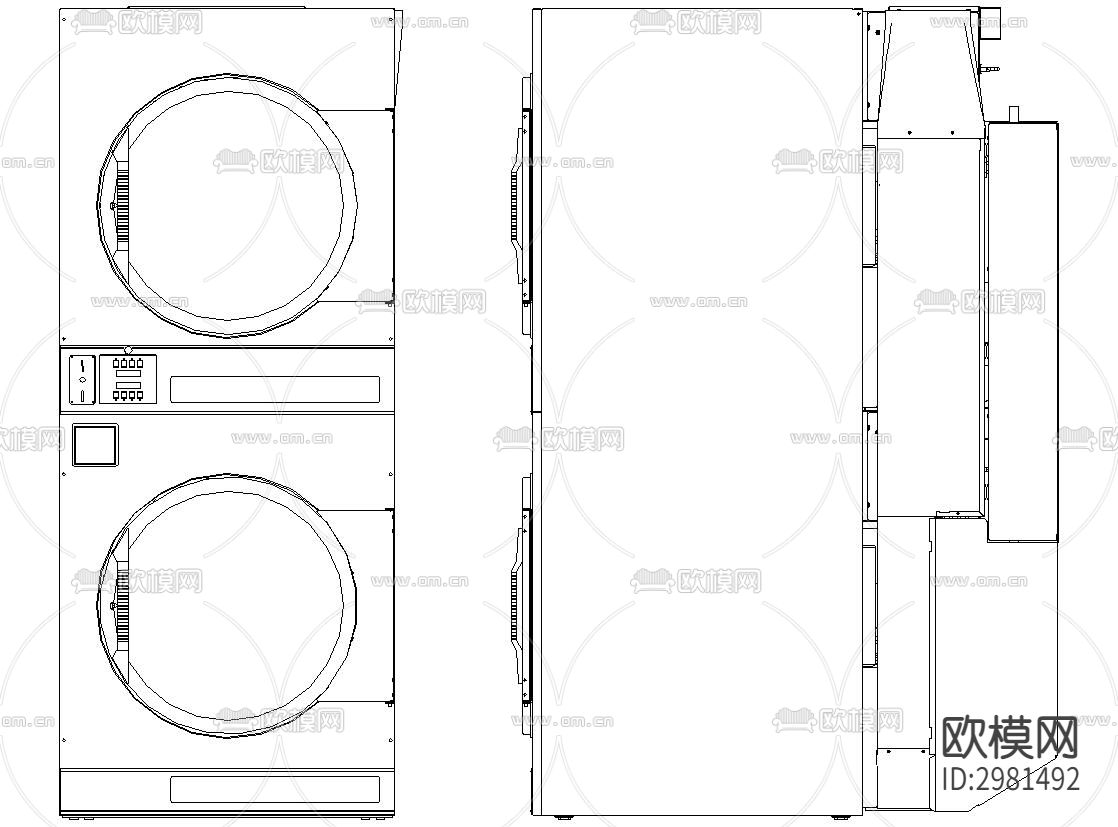 洗衣机干洗设备cad图库下载（渲染图4）