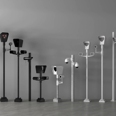  摄像头 高速测速 违章拍照 道路监控su模型 