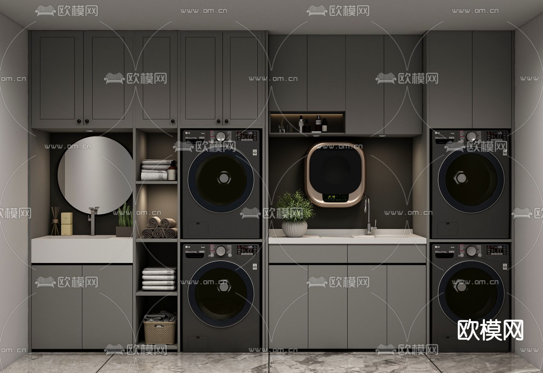 阳台柜 洗衣机柜3d模型下载