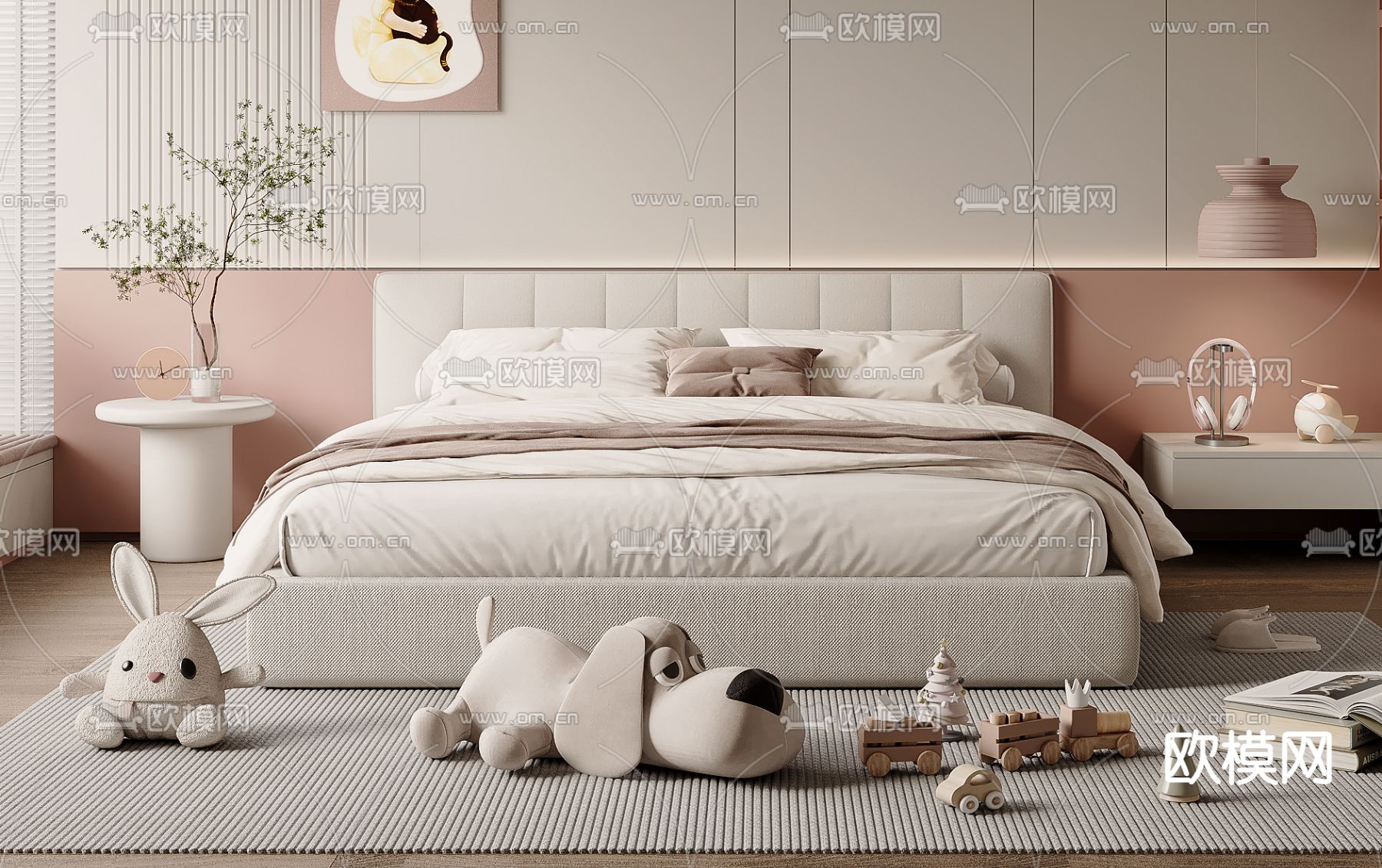 儿童床 小孩床 双人床3d模型下载