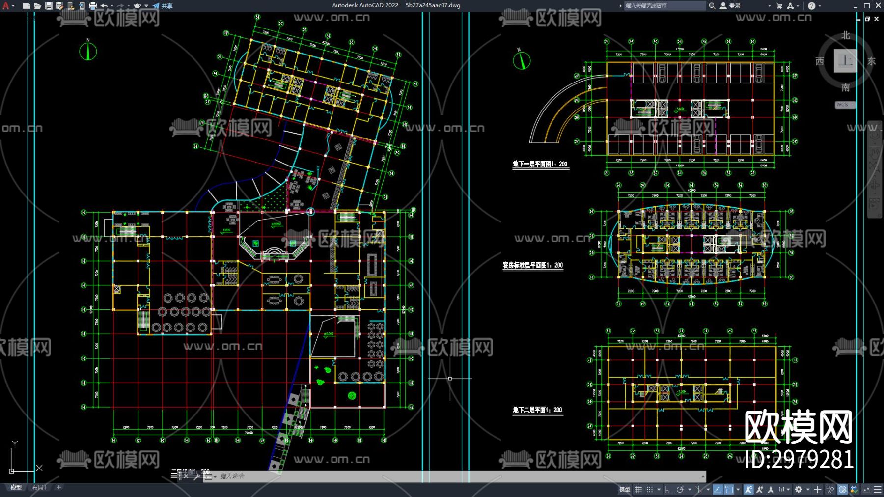 酒店建筑 高层宾馆 写字楼 商业大厦 商业建筑cad施工图下载（渲染图5）