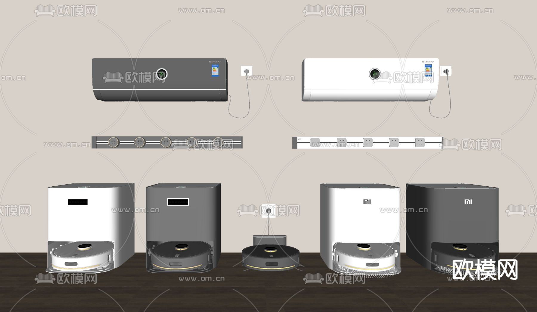 扫地机器人 拖地机器人su模型下载（渲染图2）
