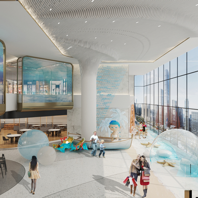  商场中庭 儿童区su模型 