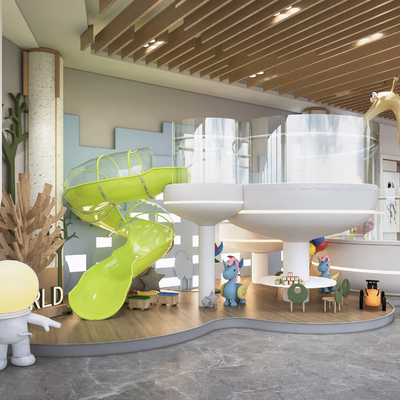  现代亲子游乐场su模型 