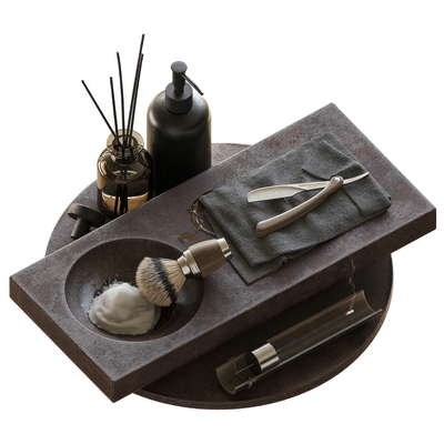  现代浴室香薰 洗浴摆件su模型 