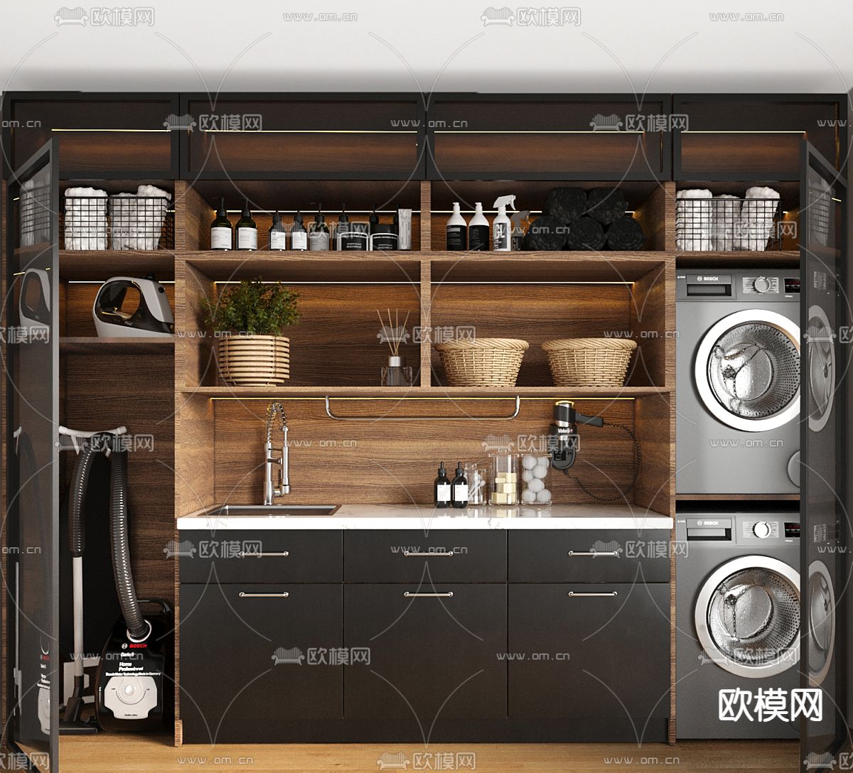 现代橱柜免费3d模型下载