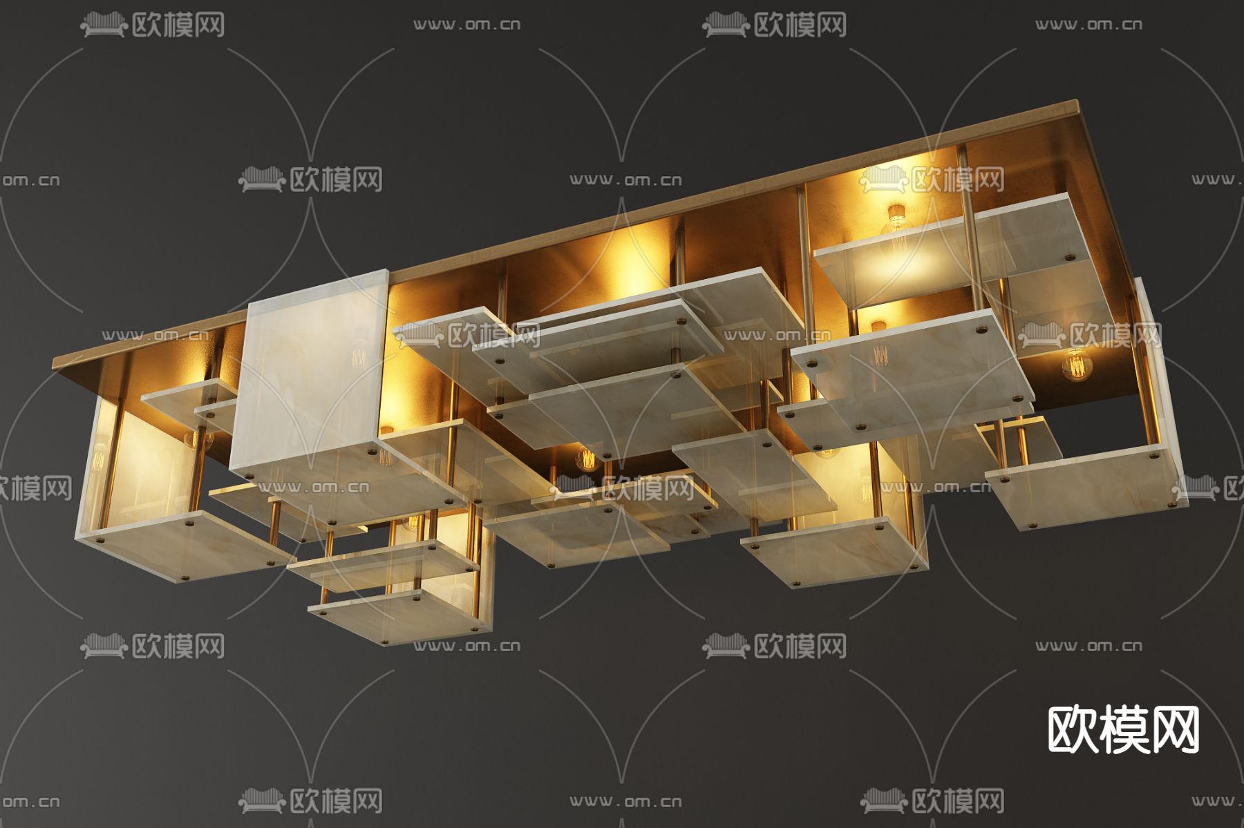 矩阵吊灯 装饰吊灯3d模型下载