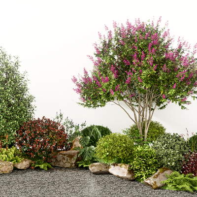  现代植物花境 植物堆su模型 